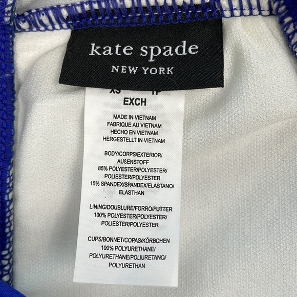 NWT Kate Spade Blue Berry Shoulder Tie Bikini Swimsuit Floral Sz XS - Picture 9 of 14